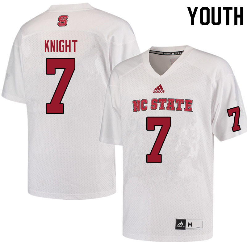 Youth #7 Zonovan Knight NC State Wolfpack College Football Jerseys Sale-White - Click Image to Close